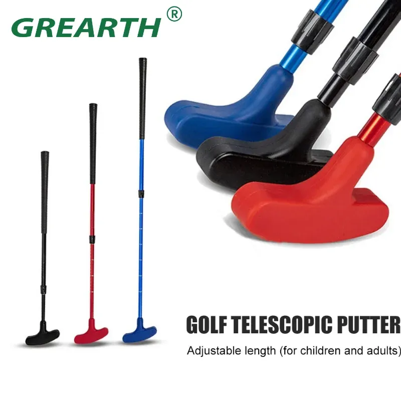 Clubes Clubes de tacos de golfe da direita à esquerda Twoway Mini Rubber Golf Clubs Telescópio Crianças Ajustáveis Adultos Treinamento de Putter de Golfe