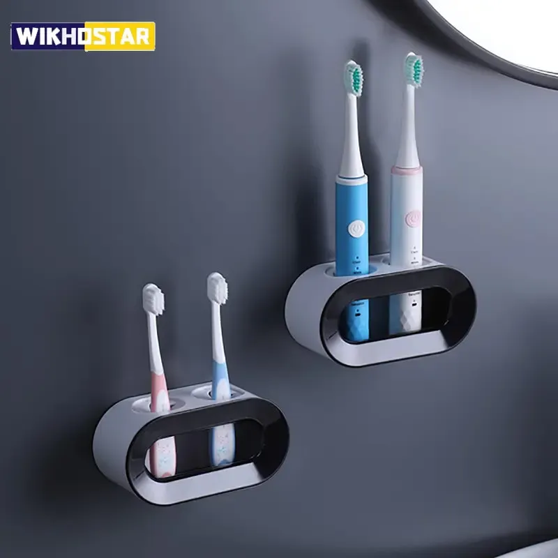 Têtes Wikhostar Electric Brush Brosse mural Mall Double Hole Dething Brush Rangement Rack Rack de salle de bain