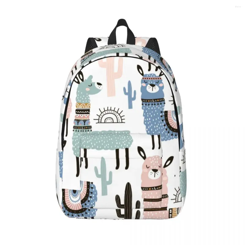 Backpack Student Bag Cute Lama en Cactus ouder-kind lichtgewicht paar laptop