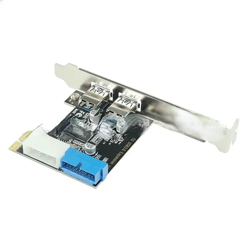 2024 USBI Express 어댑터 PCI E에서 USB 3.0 20PIN 컨버터 컨트롤러 PCIE X1 USB 3 0 2 포트 어댑터 USB3.I-E 확장 카드 USB 3.0 확장 카드