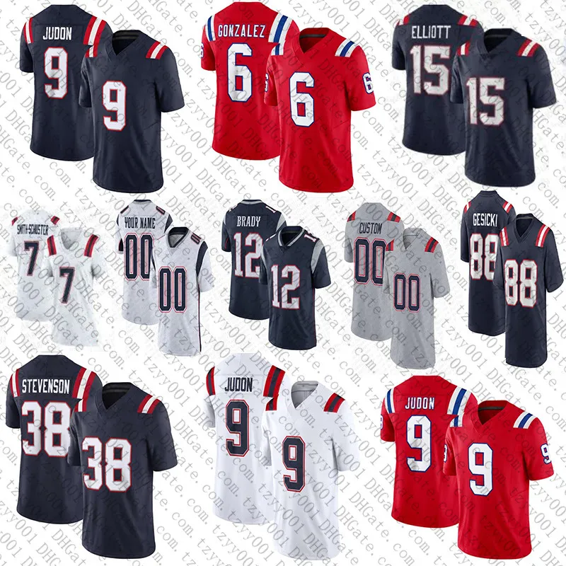 Drake Maye Matthew Judon Ezekiel Elliott Jerseys de futebol Kyle Dugger Christian Gonzalez Jabrill Peppers JuJu Smith Schuster Rhamondre Stevenson Kendrick Bourne