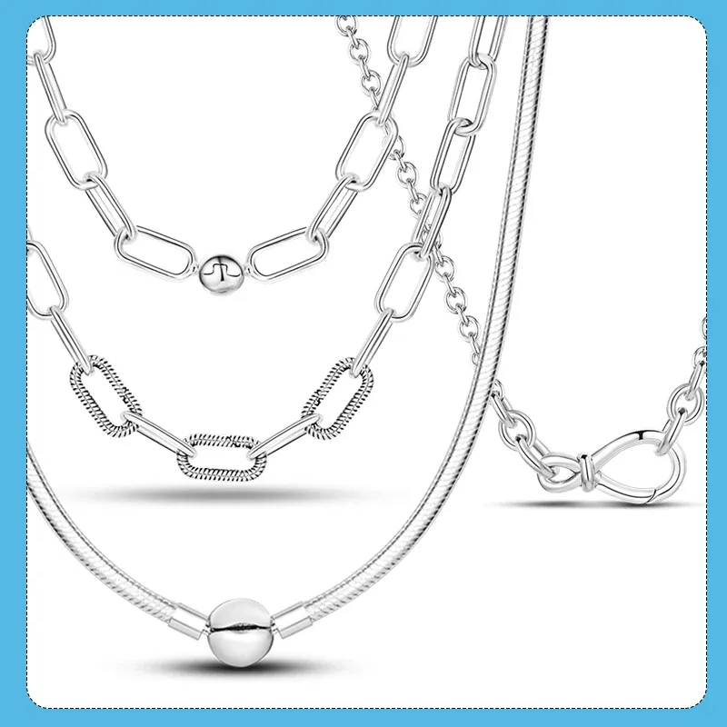 Necklaces Hot Sale 925 Sliver Twist Me Clasp Necklace for Women Chunky Thick Lock Choker Chain Necklaces Jewelry Jewellery Collar