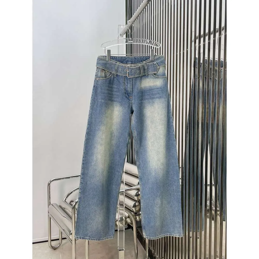 2024 Roupas femininas de alta qualidade jeans de cais calças de perna larga primavera verão novo 422