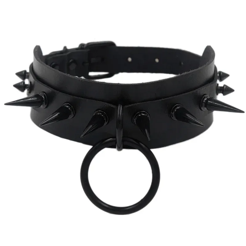 Collane gioielli gotici punk punk goth girocollo collane da donna collare rivettatore black black in pelle in pelle cuoio collana chocker halloween regali