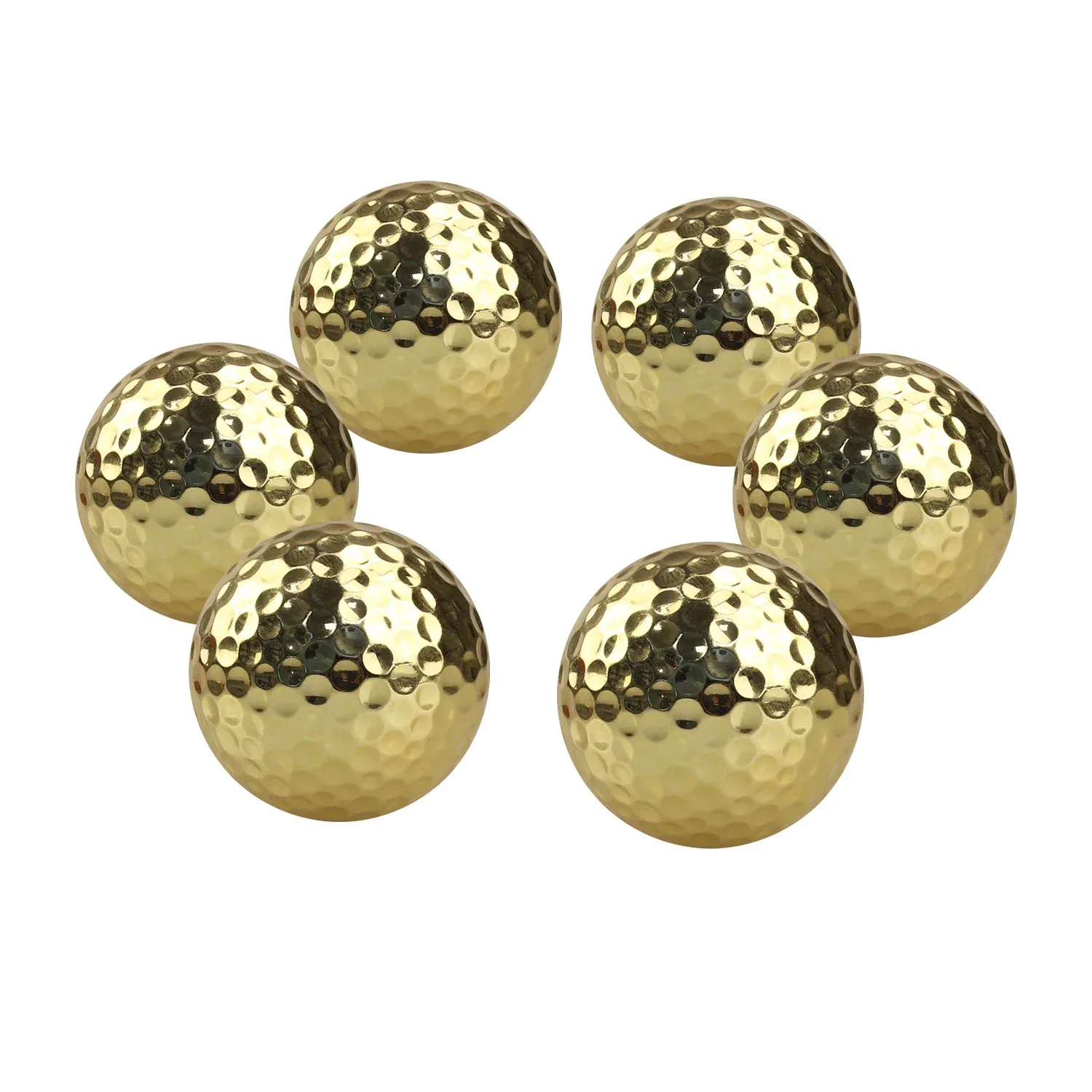 Bollar Crestgolf 6 PCS Two Layer Golden Golf Balls Golf Practice Balls Training Two Piece Balls As Gift