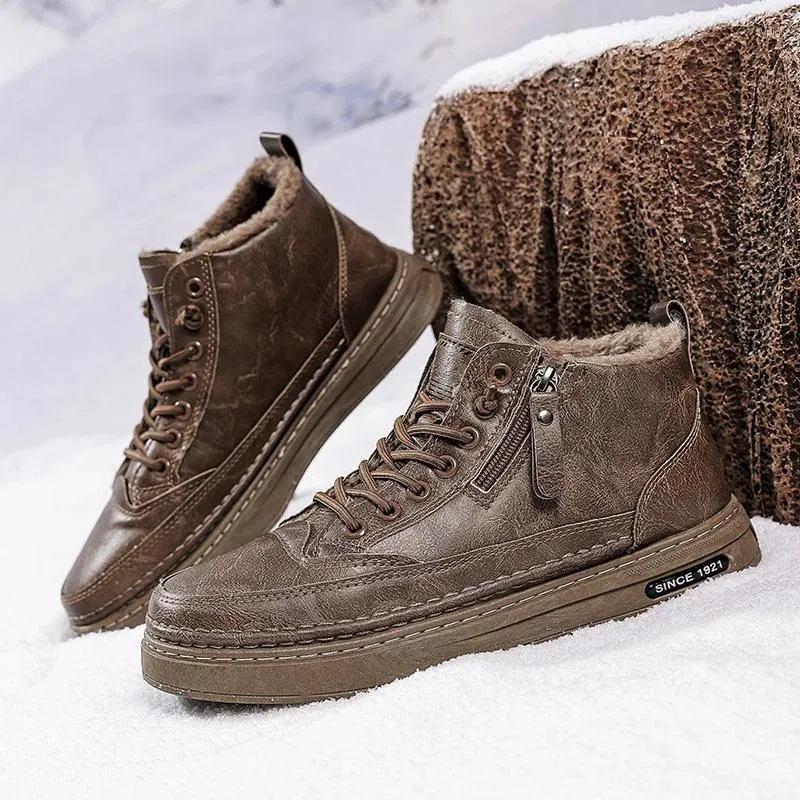 Scarpe casual stivali maschili inverno inverno tendenza della moda alta tendenza piatta coreana studente di utensili