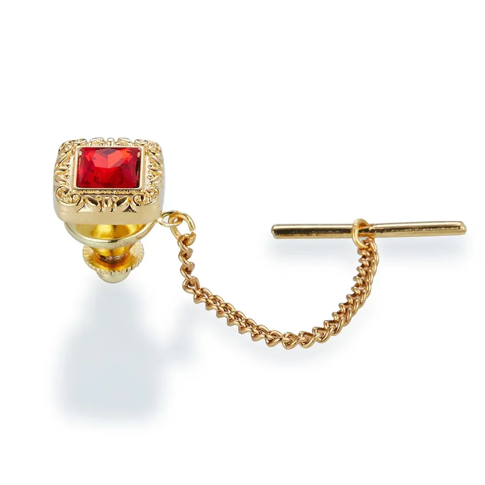 Clips Nieuwe Tie Pin Heren Business Wedding Banquet Daily Gold Color Exquisite Crystal Lock Buckle