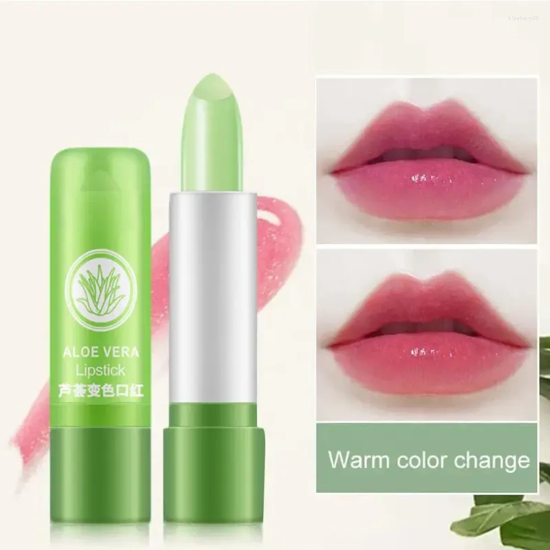 Lipgloss 1PC Feuchtigkeit langlebiger natürlicher Aloe Vera sich ändern