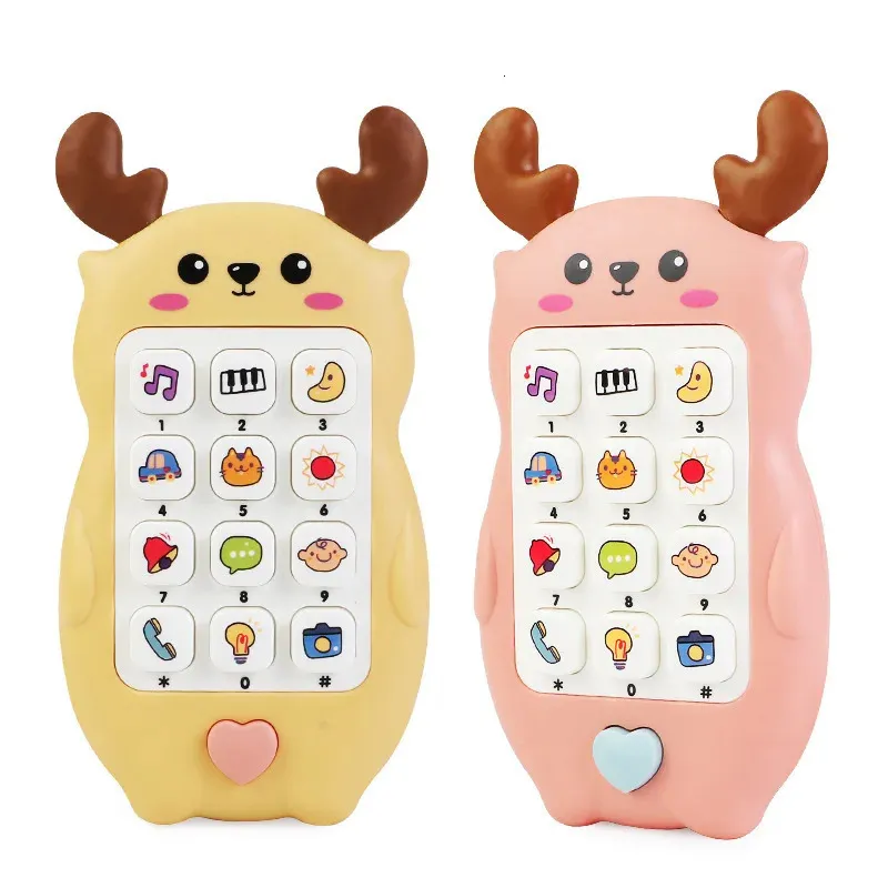 Juguetes de teléfono para bebés Música Teléfono Teléfono Toyos para dormir con Simulación Teether Inglaterra Puzzle Early Educational Toy Kids Gifts 240422