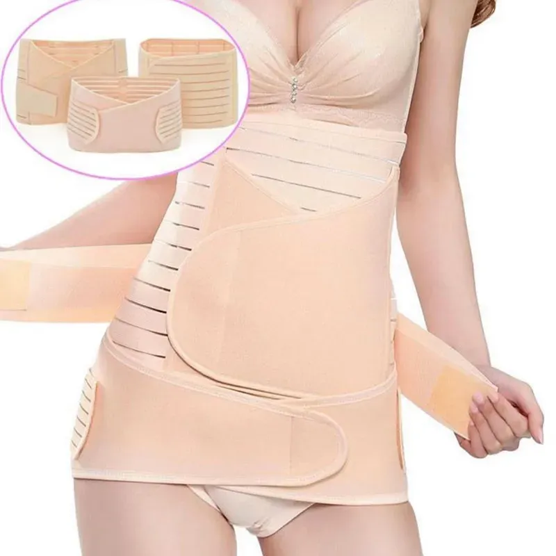 Dresses 3pcs Women Postpartum Recovery Maternity Tummy Belly Waist Belt Peic Wrap Slimming Protective