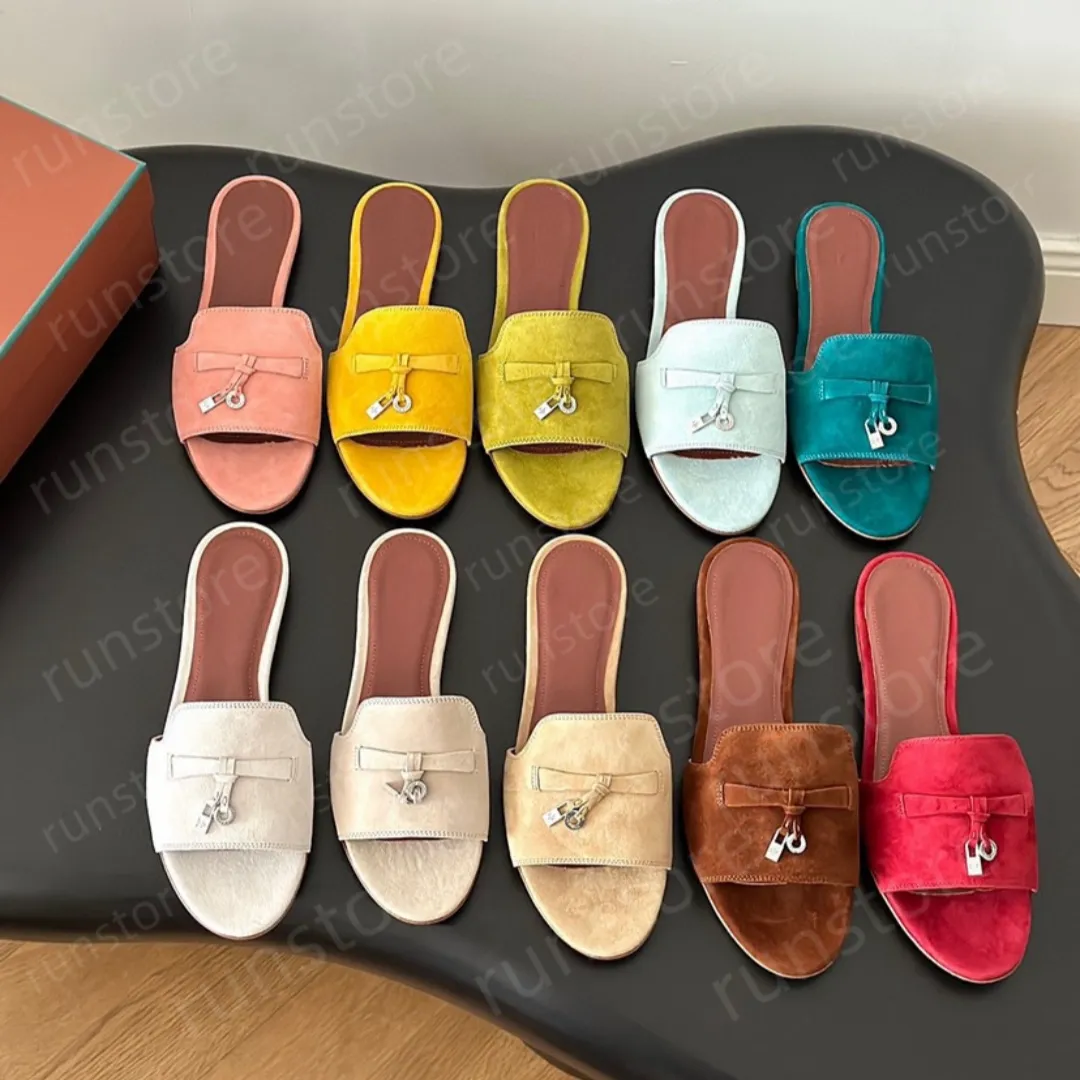 Kadın Sandal Tasarımcı Terlik Elbise Ayakkabıları Slaytlar Yaz Cazibesi Sandalet Erkekler Kadınlar Elbise Beyefendi Loafers Kadın Süet Deri Yüksek Topuklu Boyut 35-42