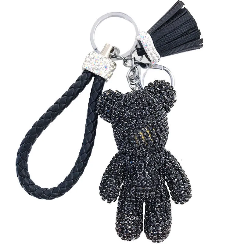 Luxury Jewelry, Water Diamond Bear, Car Keychain Toy, Creative Button Keychain Bag, Pendant, Doll Party Gift Toy, Female