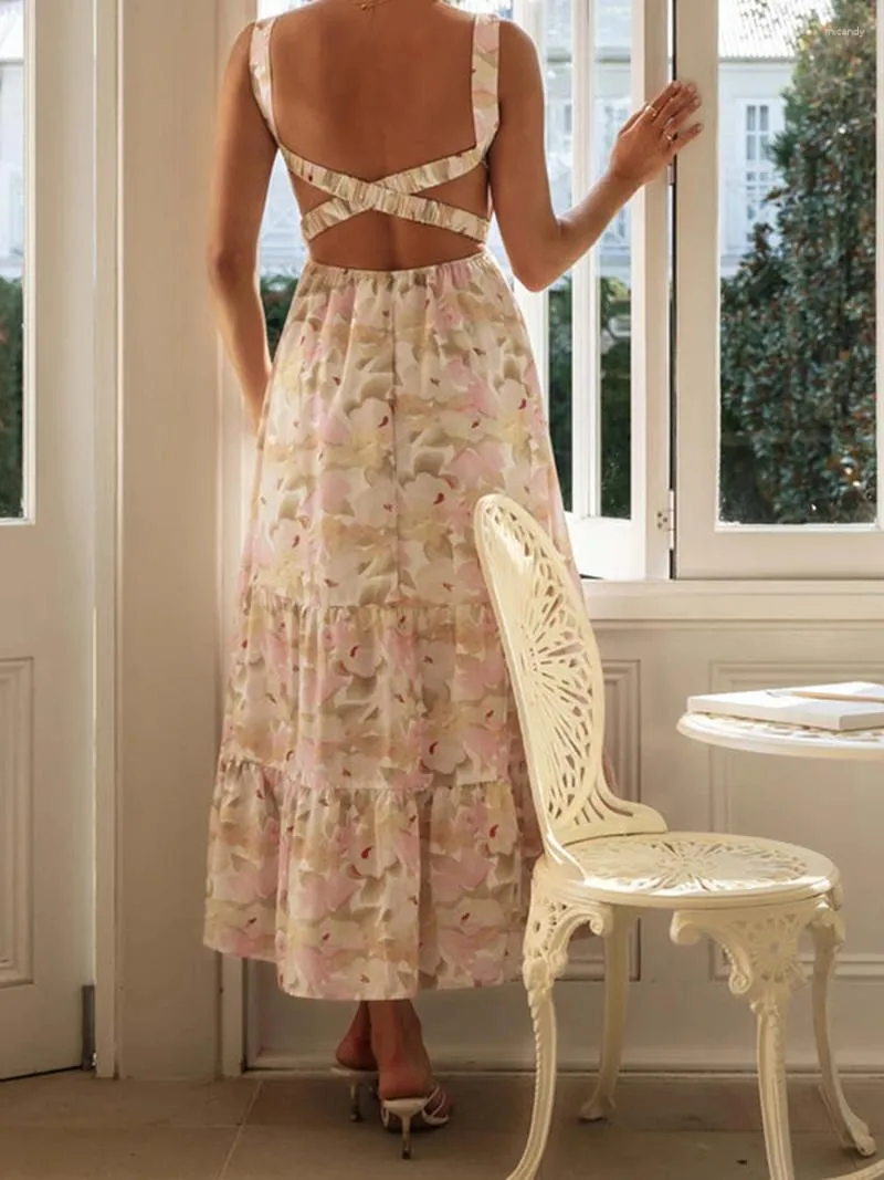Casual Womens Printed Maxi Dress Sleeveless Spaghetti Strap Square Neck Long  Flowy Summer from Dhgate Basic & Casual Dresses - price 37.78