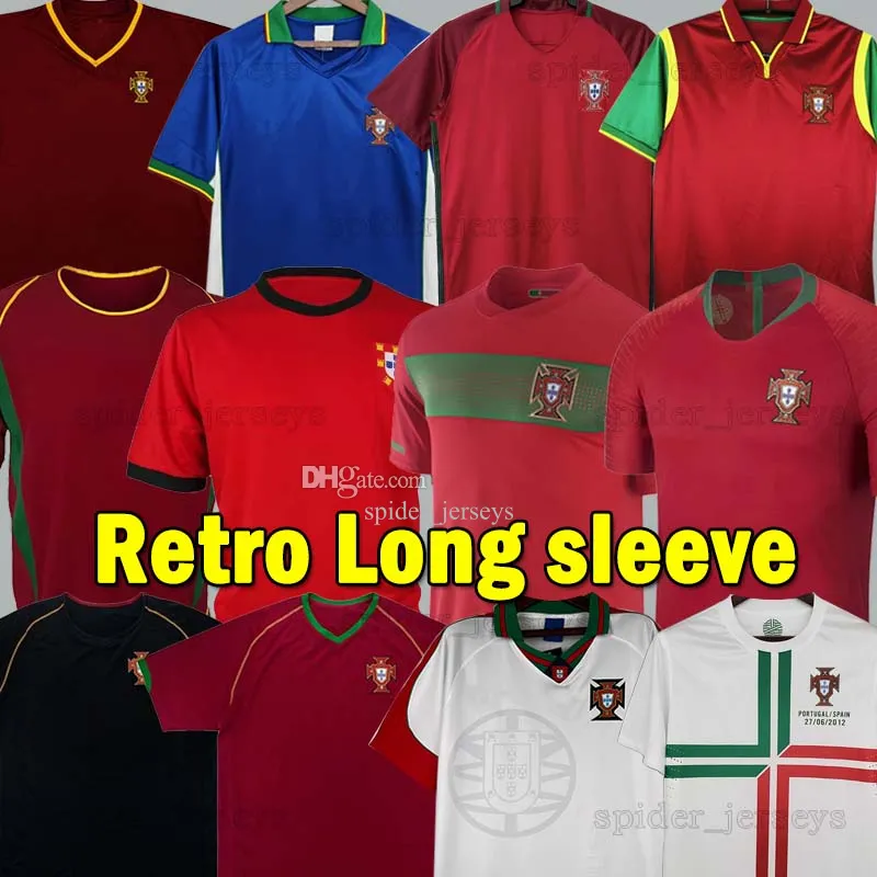 1972 1996 1998 1999 Home Away Retro Portugais Soccer Jerseys 2000 2002 2004 2006 Shirts Portogallo Top 2010 2012 Portugals Long Manchet 2014 15 16 18 Men Uniforms