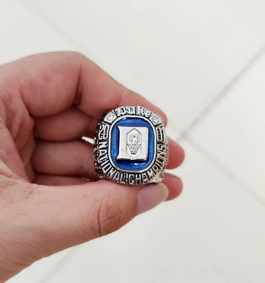 2001 Duke Blue Devils Basketball National Champions Ring With Wooden Display box Sport souvenir Fan Promotion Gift whole4401277