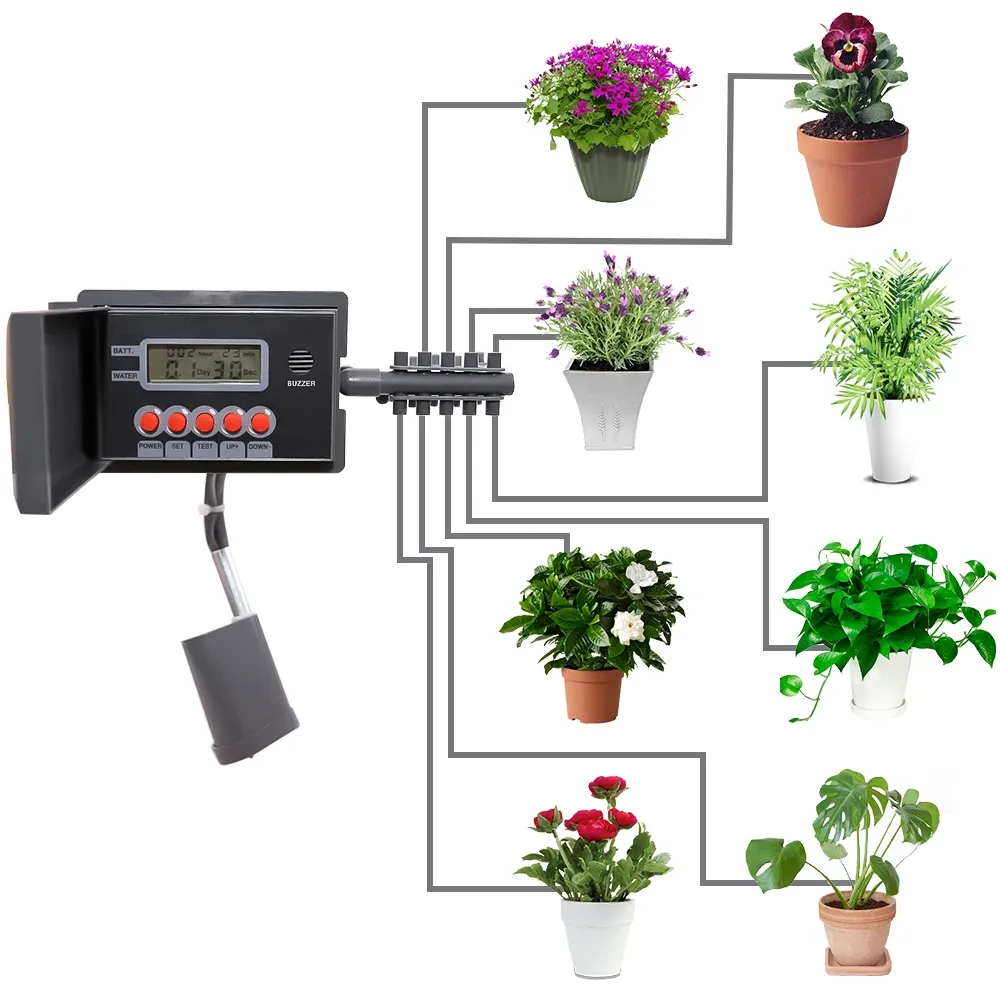 Contrôle Jardin Pompe automatique Drip Irrigation Kits Système Système Système de contrôleur de minuterie d'eau intelligente pour l'usine de bonsaï # 22018