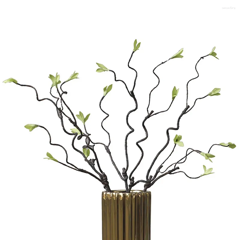 Flores decorativas 49 cm de ramo artificial Willow Bud Dead Plantas falsas Flores seca Faux Rattan Branches Mountain Vines for Home El Decor