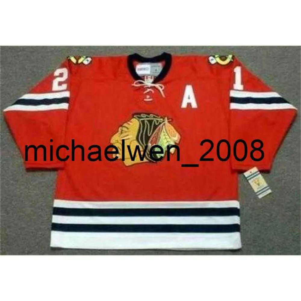 Kob Weng 2018 Custom Männer Frauen Jugend Stan Mikita 1963 CCM Vintage Away Hockey Jersey Goalie-geschnittene erstklassige beliebige nummer beliebige nummer