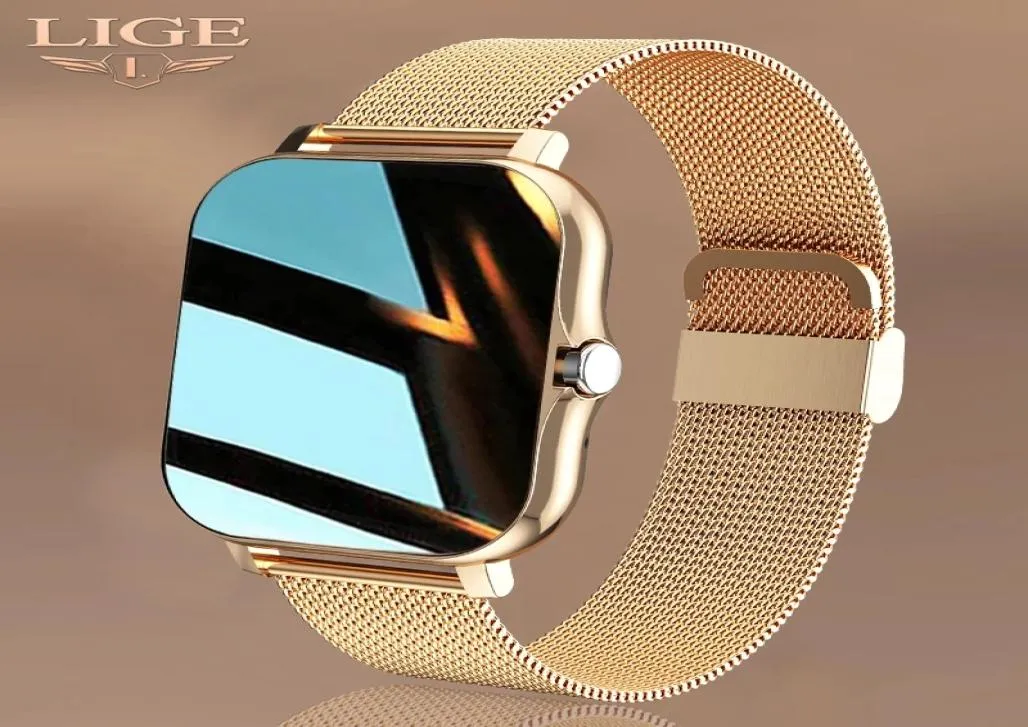 Lige 2021 Digital Watch Whate Women Sport Men смотрит на электронные светодиодные часы для запястья Android IOS Fitness Chock Watch 220216502321