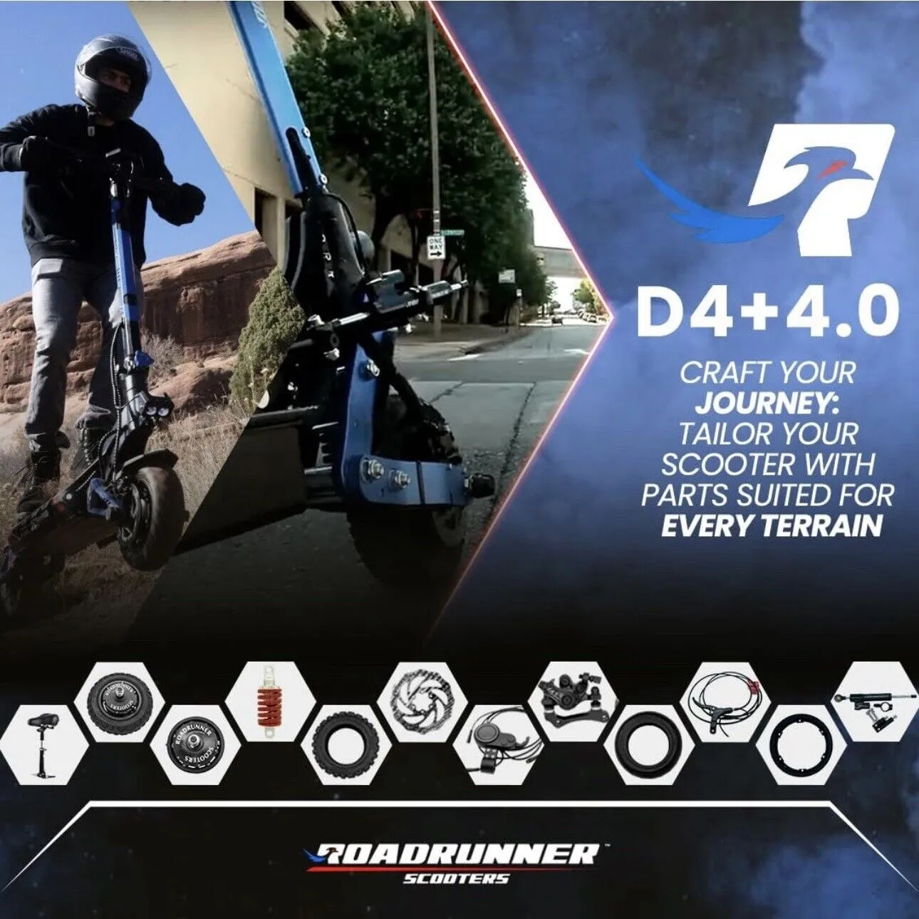 ROADRUNNER D4+ 4,0 Scooter elétrico |Deslocamento fora da estrada ou da cidade para adultos