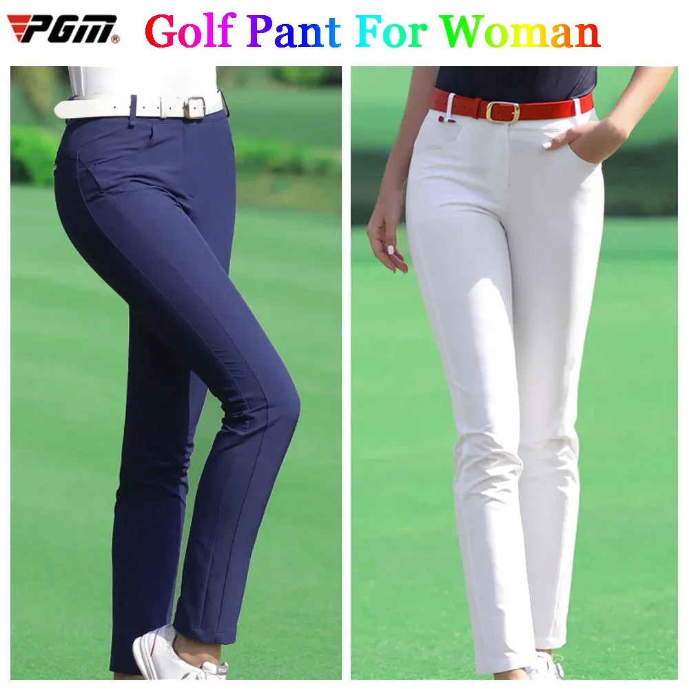 Byxor golfbyxor för kvinnliga studenter damer sommar vårgolfspelare klädsport bär smal andas polyester fast färg spandex