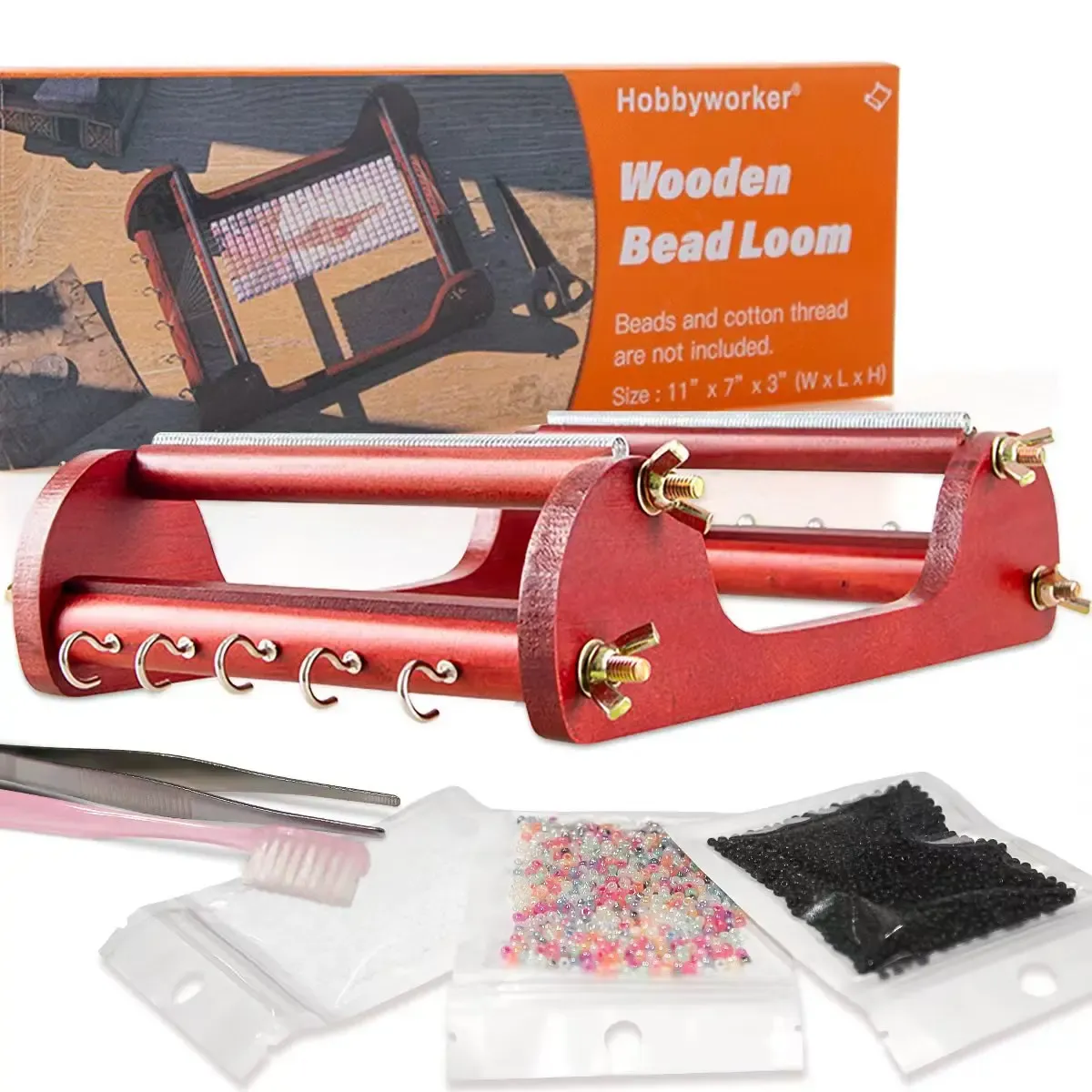 ブレスレットXuqian hot販売20*26*7cm織りビーディングマシンの女性のための木製ビーズ織機はネックレスブレスレットツールL0118を作成します