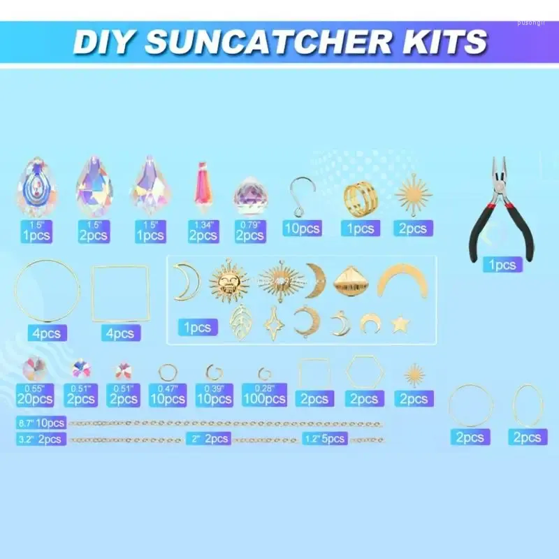 Trädgårdsdekorationer 200st DIY Sun Catchers Making Set Craft for Adult Crystal Suncatchers Supply
