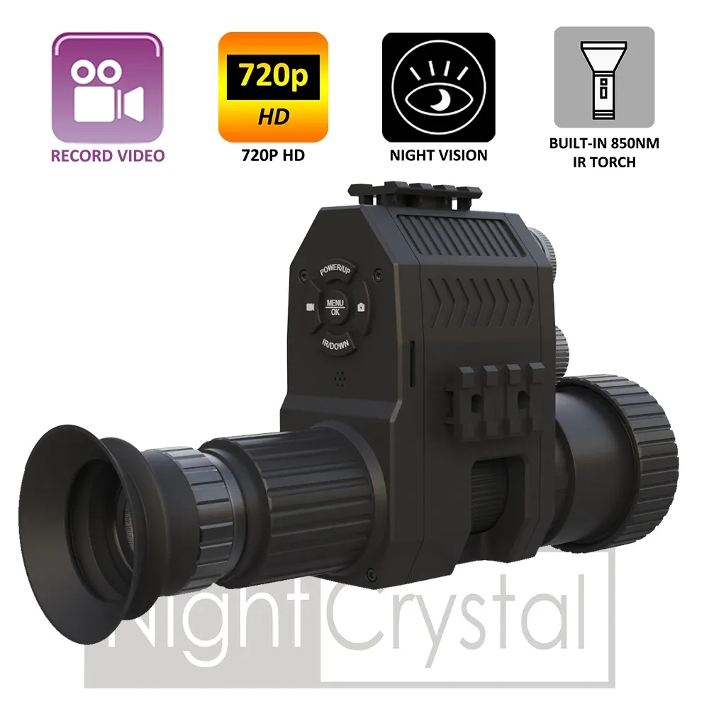 Kameror Megaorei 3B Night Vision 720p HD Hunting Camera Kamera Portable Bakre Scope Lägg till fästning med inbyggd 850 nm IR -fackla