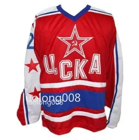 Hockey Vintage Moskva CSKA Retro Hockey Jersey New Red Fetisov Hockey Jersey Anpassa valfritt nummer och namn Hockey Shirt