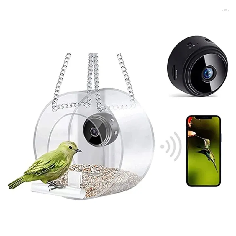 Altri rifornimenti per uccelli alimentatore trasparente sospeso di uccelli smart con fotocamera per la finestra Clear Hummingbird