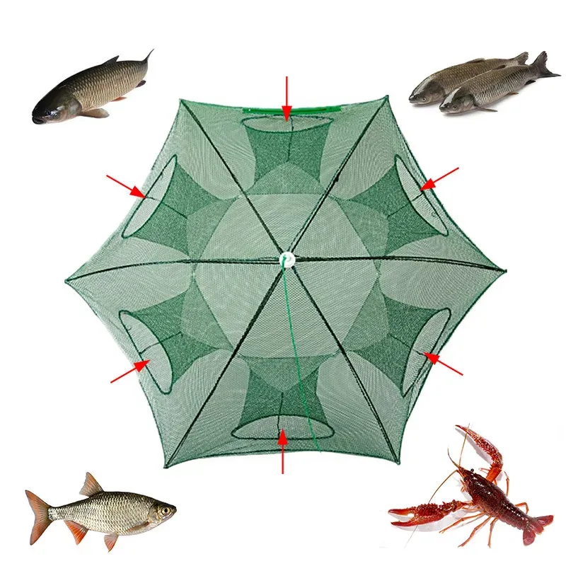 Accessoires Regenschirm NET FALTING FISHNET HABER BROBSKORBSKABE FÜR FISCH FEEDER CATCHER HASTER SHOSTER SHRIMP CRAB KAGE TOOL 420 Löcher