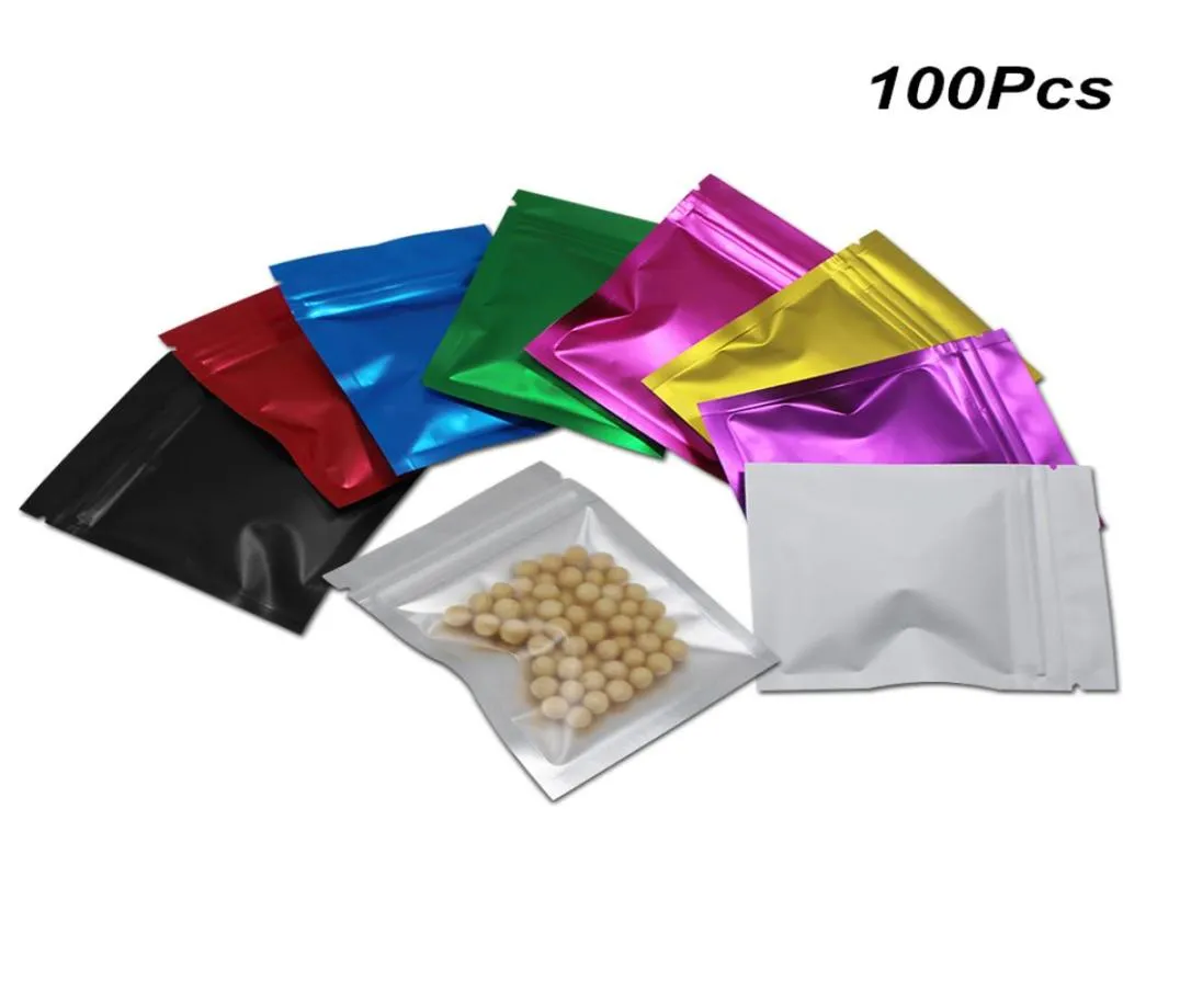 Colorful 10x15cm avant transparent transparent en aluminium en aluminium Sac d'emballage auto-phoque pour le café Powder Mylar Foil réutilisable Rangement alimentaire Zippe P2806978