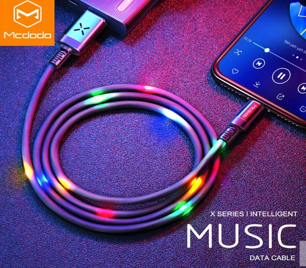 MCDODO Colorful 24A LED USB Fast Charging Cable Mobile Phone Charger Cord For iPhone 11 Pro X XS MAX XR 8 7 6 6s plus4928016