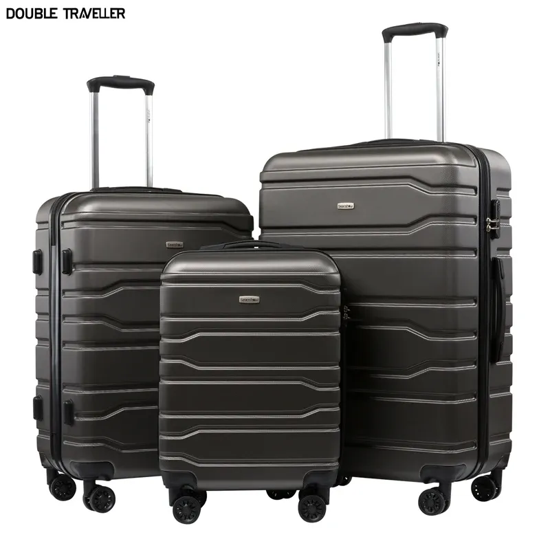 Bagage Nieuw 20''24/28 inch bagageset reiskoffer op wielen trolley bagage cabine koffer met hardide bagage modezak