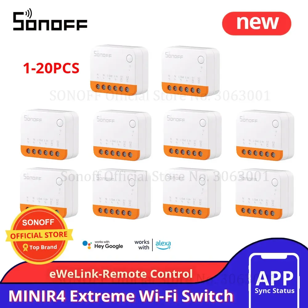 Kontroll 120 st Sonoff Mini R4 WiFi Switch Module Smart WiFi 2 Way Switch Smart Home Works R5 SMATE Wireless Control Alexa Google Home