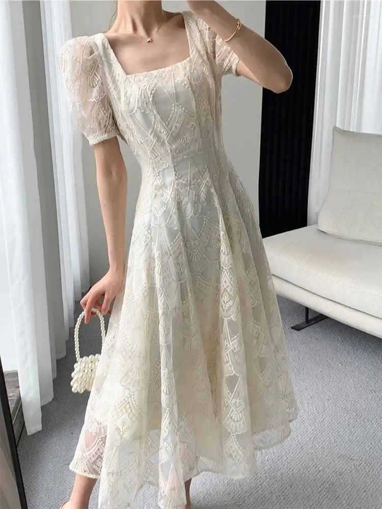 Party Dress Summer French Style Women Elegant Midi A-Line Dress with Hooded  Collar and Puff Sleeves from Dhgate Urban Sexy Dresses - price 44.12