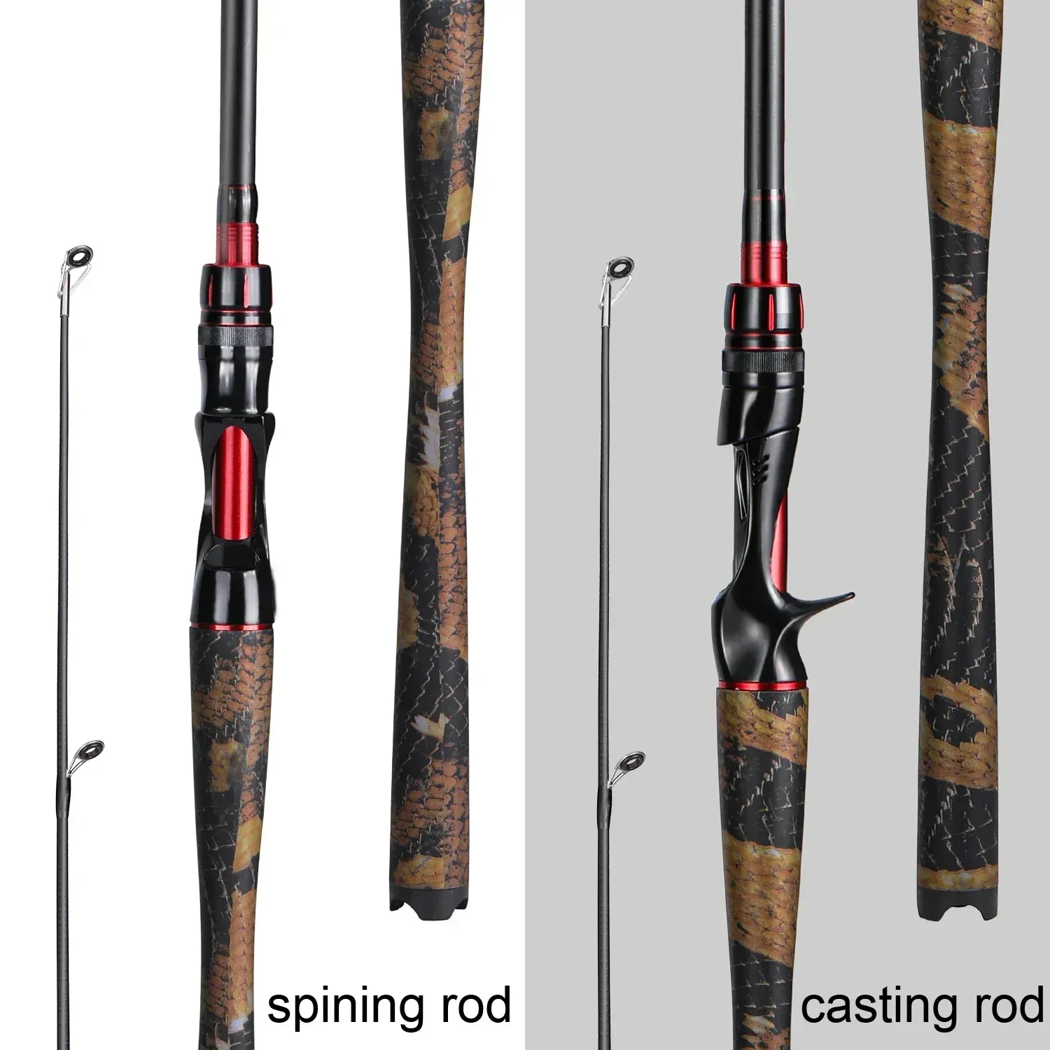Accessoires Sougayilang 1.98m 2.1m Spinning Casting Fishing Rod Ultralight Carbon Fiber Travel Fishing Rod Drag Power 8kg voor basvissen