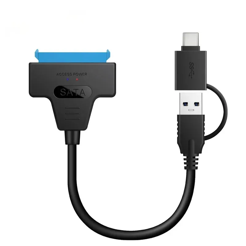 2024 USB3.1 à SATA Easy Drive Cable Type-C USB3.0 Câble adaptateur de disque dur deux en un Câble 50cm2.Pour USB3.0 Câble adaptateur deux-en-un