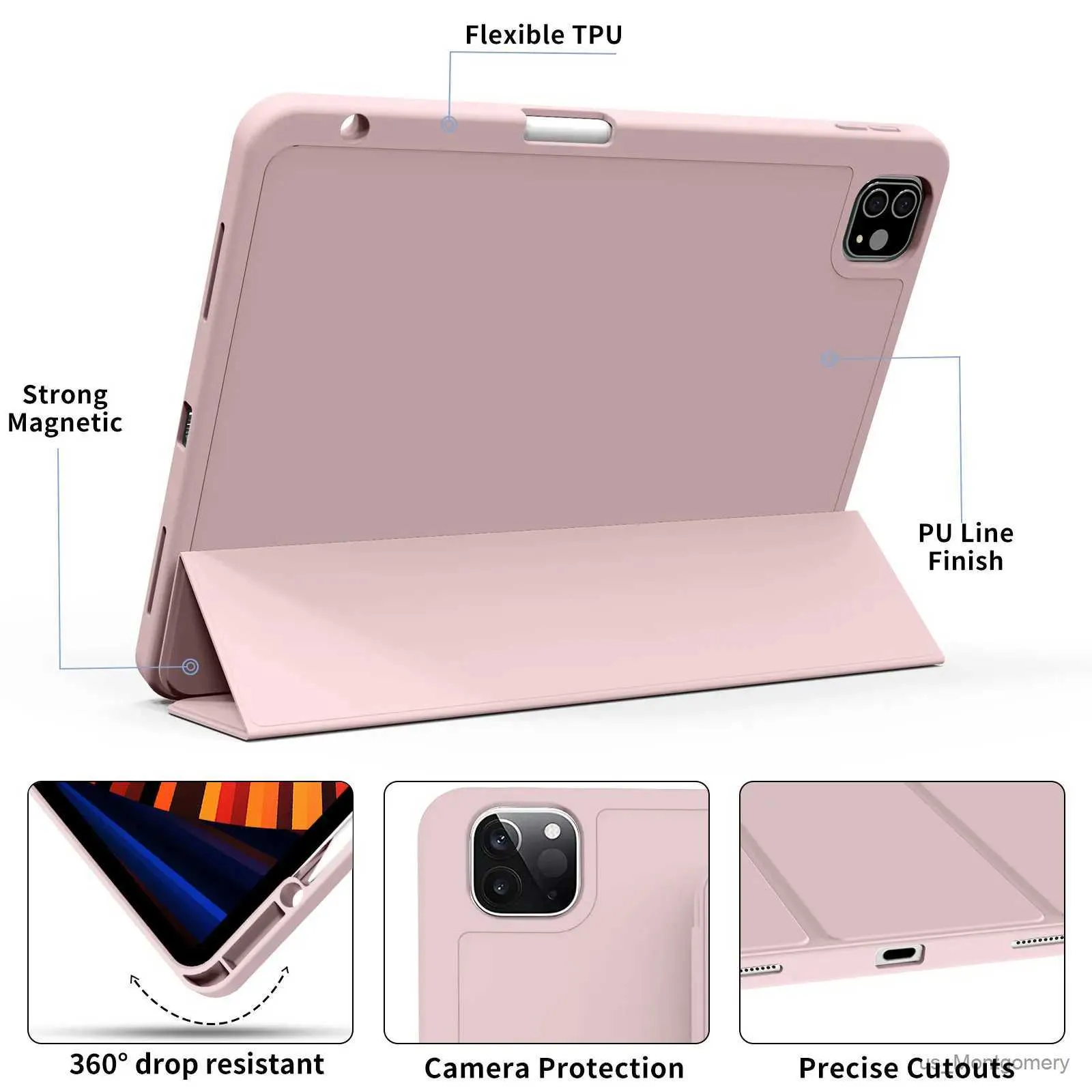 Tablet PC Case Bags Zoyu per iPad Pro 11 pollici 4/3/2 ° generazione con supporto a matita Case per iPad Air 4/5th Gen 10.9 Mini 6 Trifold Stand Smart Case