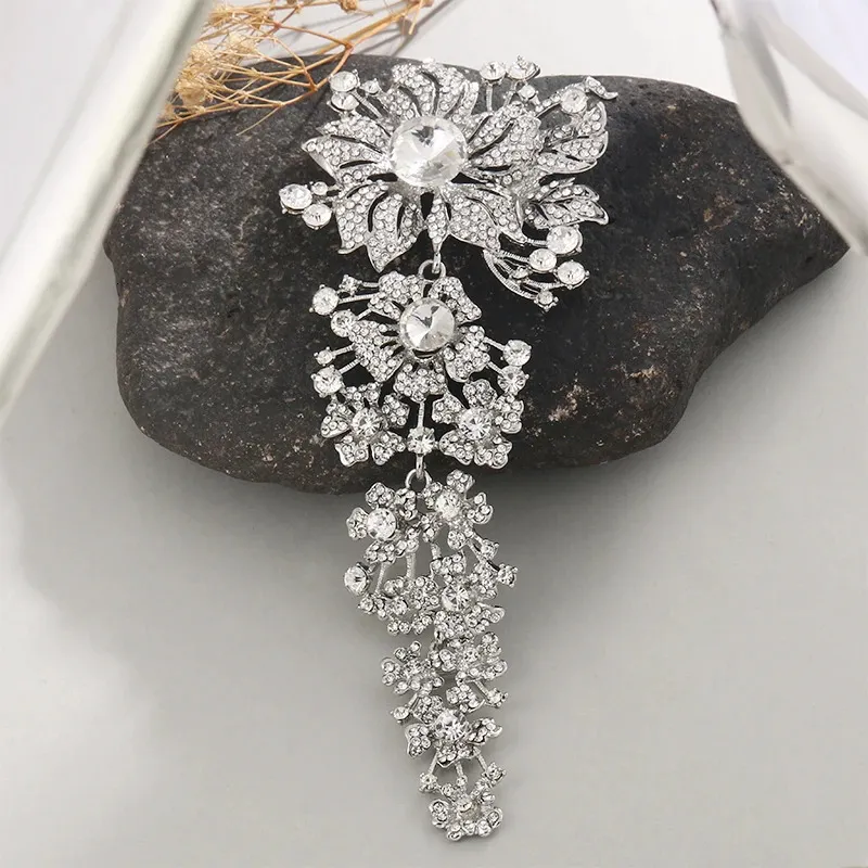 WEIMANJINGDIAN Brand Crystal Rhinestones Large Size Brooches for Wedding Bouquets Decorative Jewelry 240423