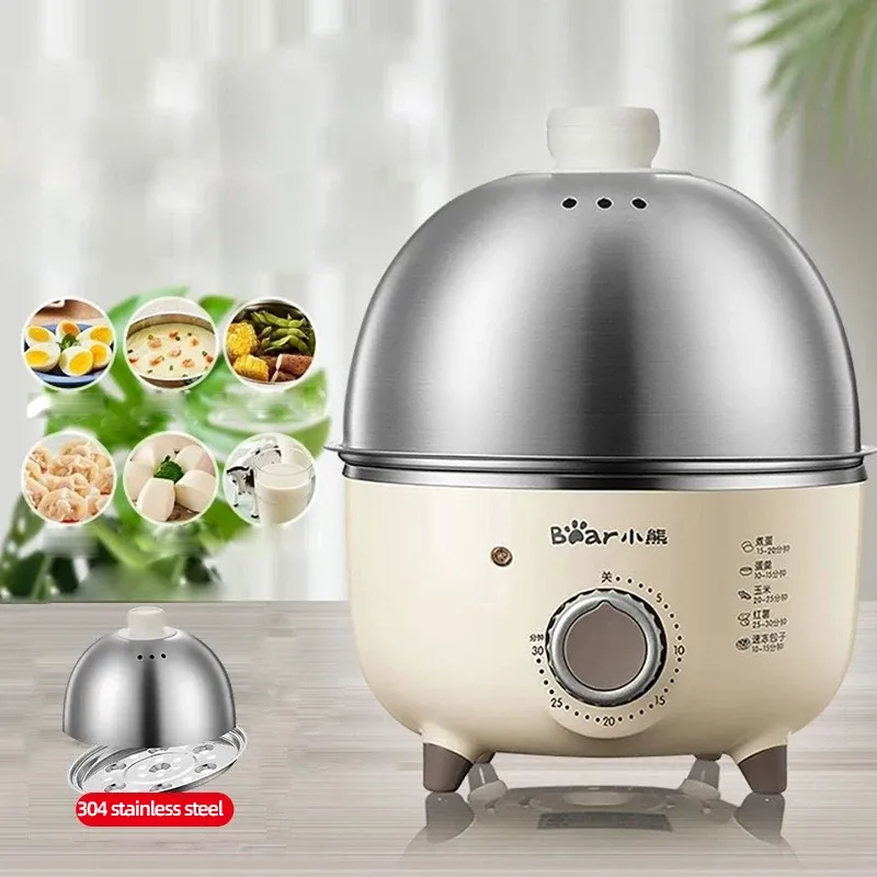 Apparater 360W elektrisk äggpanna frukostmaskin multicooker ångbåt automatiska äggkokare hem ägg vaniljsåsa ånga spis med timer