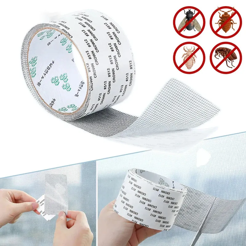 Schermata di autoaddetto Schermata Mosquito Net Repair Tape Adesile Mesh Mesh Antimosquito Porta Somma tende a trasparente 240416