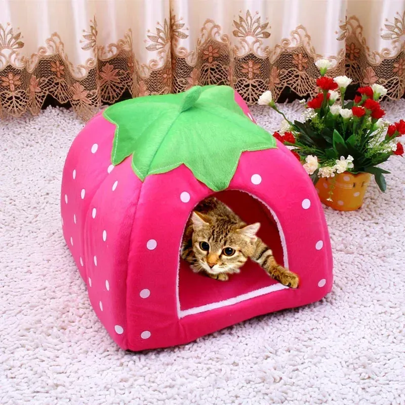 Mats Holapet Folleble Cat Kitten House Hough Morbing inverno inverno Cannello per cani per cani per animali domestici Fleece Calzy Nest per piccoli gatti cani