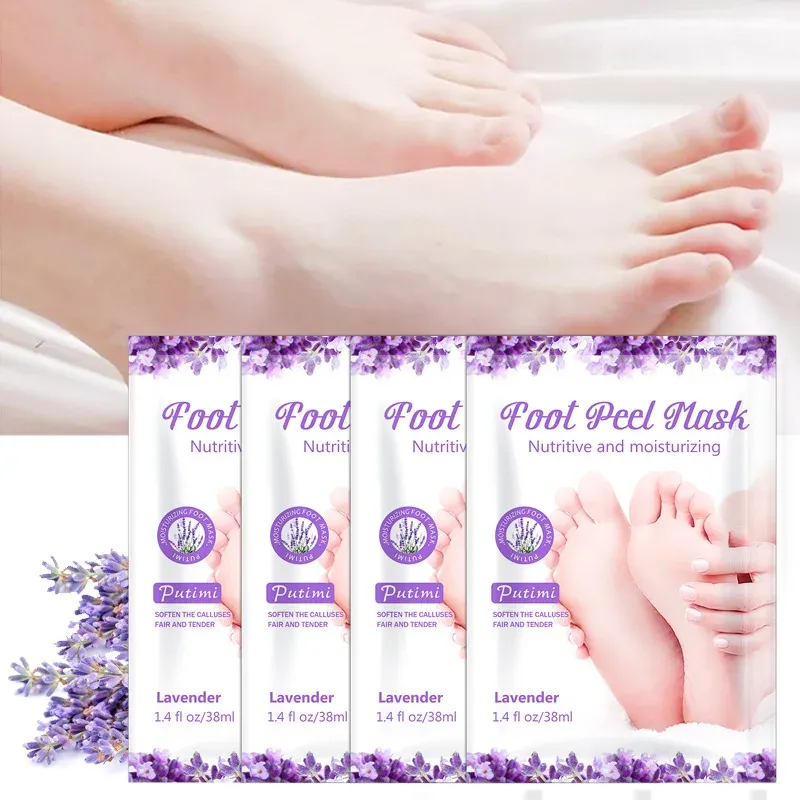 Feet 5 Pairs Lavender Exfoliating Feet Mask Foot Care Pedicure Socks Foot Masks for Heels Peeling Dead Skin Remover Feet Skin Care