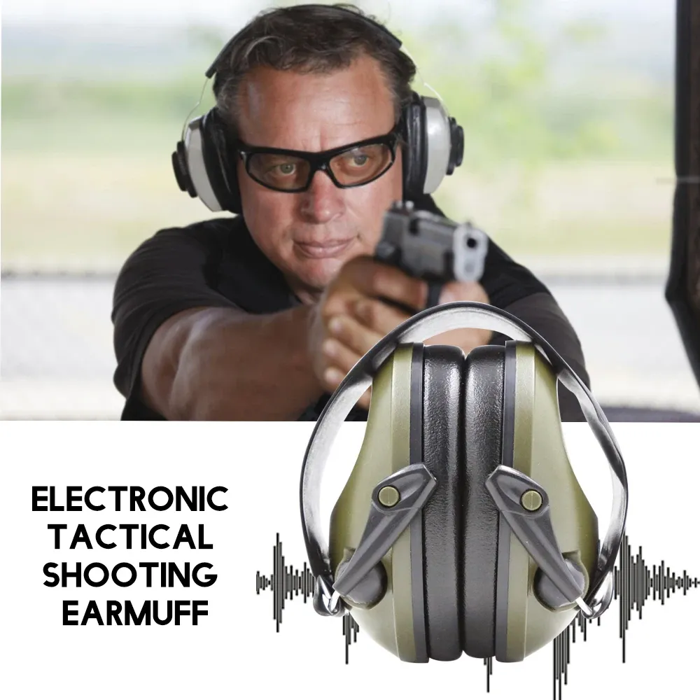 Protector Ear Protector Electronic Tactical Shooticing Earmuff Hörselskydd Brus öronproppar Mjuka vadderat brusavbrottshuvudset