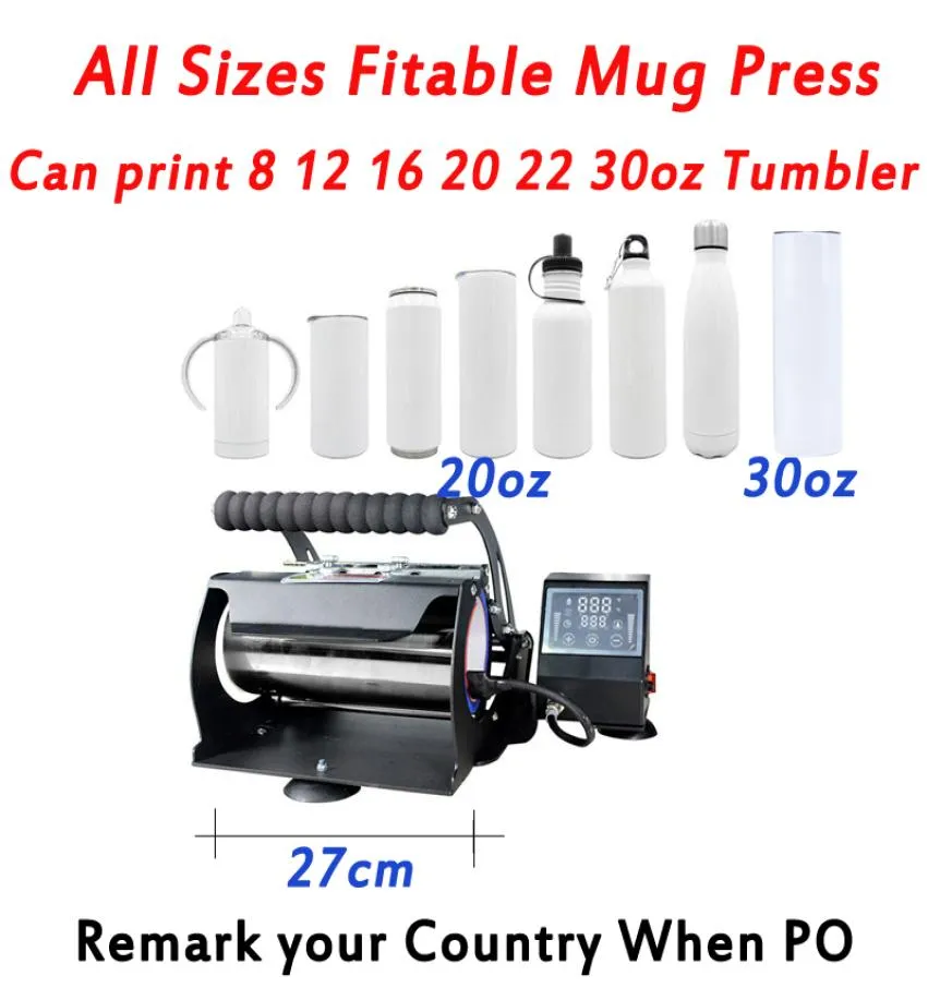 20 30oz all sizes Sublimation Machines tumblers Heat Press cup sub Printer VOC For Almost Countries with Mug Pad5504051