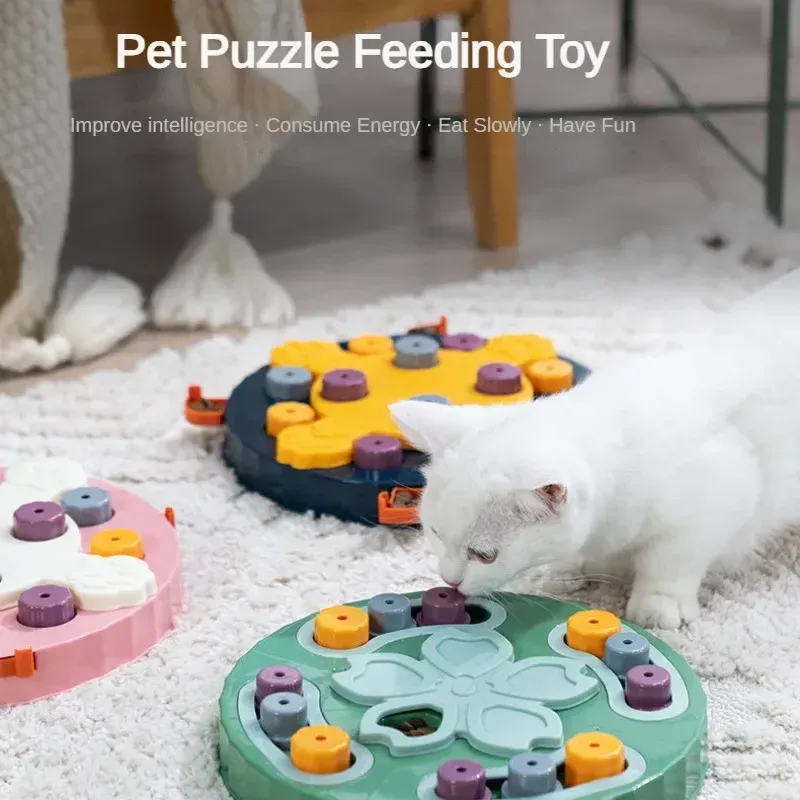 Repellents Dog Cat Puzzle Toy Slow Feeder höjer IQ Interaktiv skivspelare Toy Pet Training Game Food Dispenser Slow Eat Bowl Pet Supplies