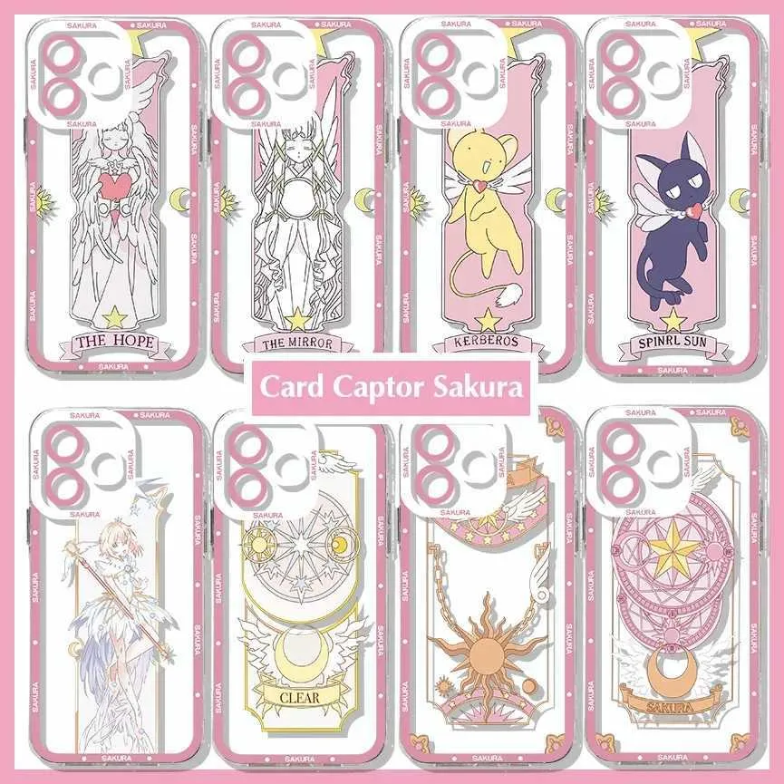 Mobiltelefonstötfångare Cardcaptor Sakura Magic Circle Telefonfodral för iPhone 15 14 13 12 11 Pro Max X XR XS 7 8 SE Plus Soft Silicone Transparent Cover Y240423