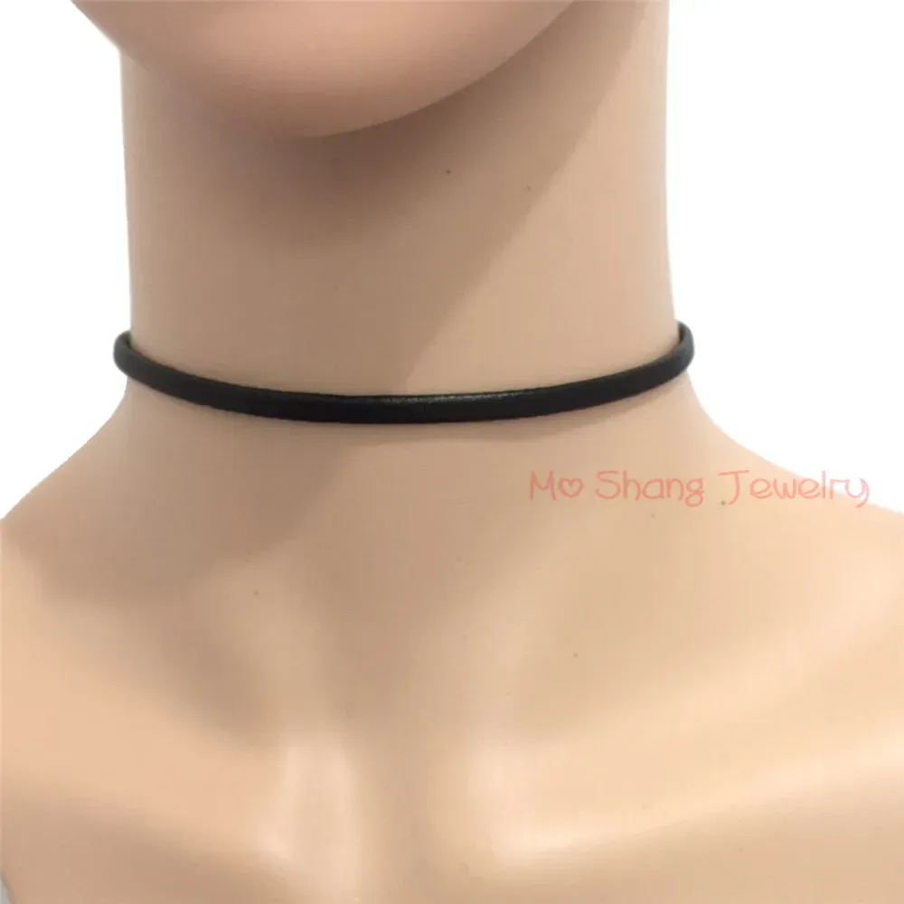 Necklaces Black Leather Choker New Arrival Trendy Necklace Simple Handmade Jewelry Gifts for Women Girls Gothic Style Collier