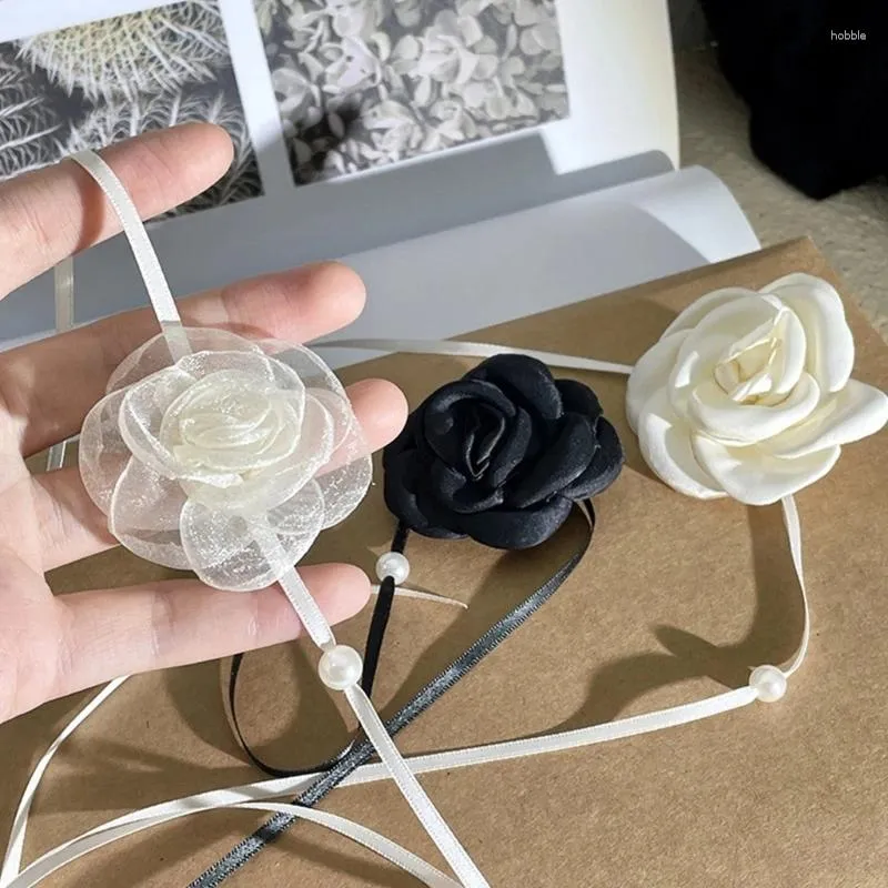 Choker Gothic Rose Flower Naszyjnik Modny kwiatowy naszyjnik dla kobiet panie Y2K Jewelry Akcesoria